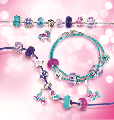 Сет за изработка на белегзии Make It Real True Blue Halo Charms, 3 белегзии, за деца 8+