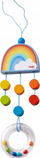 Lodër varëse për bebe HABA Rainbow, dru, me unazë me rruza, shumëngjyrëshe