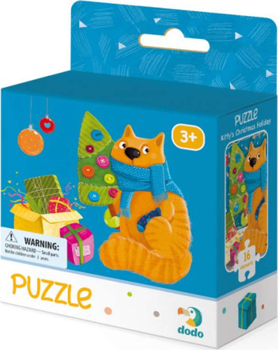 Puzzle për kalamoj Dodo Kitty's Christmas Holiday, 16 copa, 3+, shumëngjyrësh