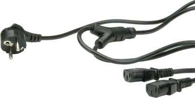 Kabllo rryme Roline 19.08.1022, 2x IEC320 C13, CEE 7/7, 2m, e zezë