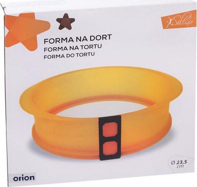 Formë torte silikoni me bazë qelqi, 23.5 cm, 7.5 cm, portokalli