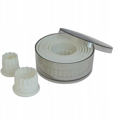 Set prerëse pasticerie De Buyer Box, 9 copa, rrethore me valëza, 2 10 cm