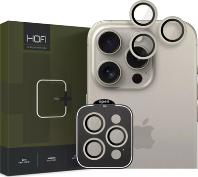 Mbulesë kamere Hofi Camring Pro Plus, për iPhone 15 Pro dhe 15 Pro Max, titanium