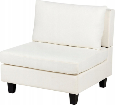 Kolltuk këndor modular në formë U-je, 5 vende, me puf, bezhë e çelët