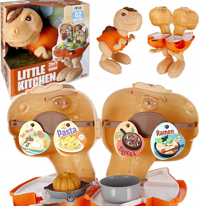 Lodër kuzhine MEGA CREATIVE Dino 2n1 523949, set 42 pjesë, portokalli