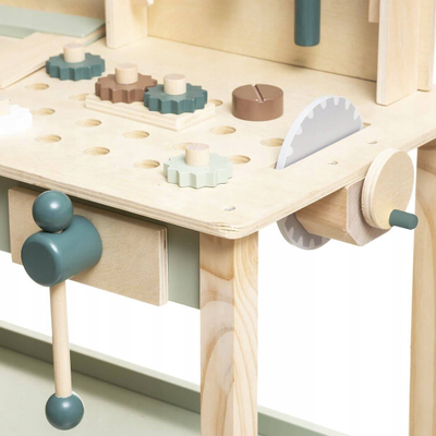 Set punëtori druri për kalamoj Atmosphera for Kids DIY Workbench Toy, gati 75cm, ngjyrë natyrale