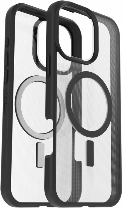 Mbulesë telefoni OtterBox React MagSafe Series për iPhone 16 Pro Max, transparente, me kornizë të zezë