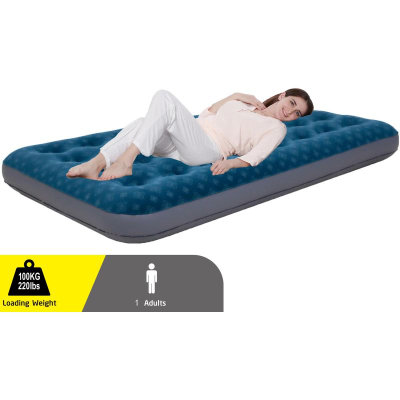 Dyshek ajri Jilong Flocked Mattress 24501, 191x73x22 cm, për një person, blu gri