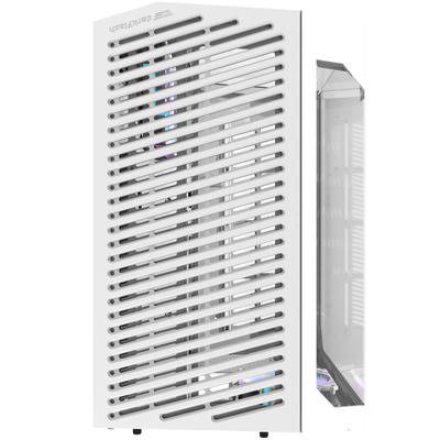 Kuti PC DarkFlash DY470 ATX Cube, 4 ventilatorë ARGB, xham i temperuar, e bardhë