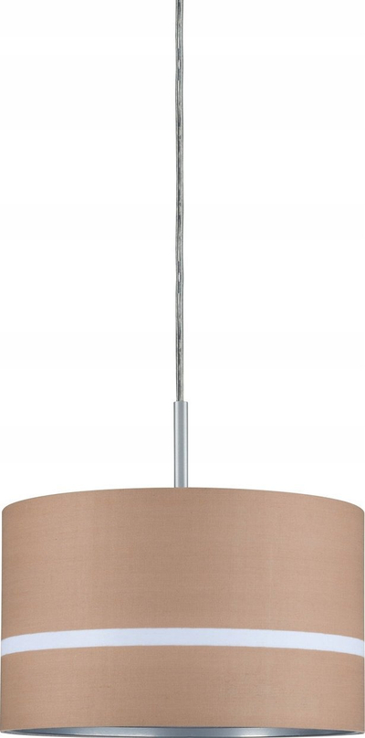 Kapak lampe Paulmann Tessa, Ø26 cm, tekstil, karamel me vija të bardha