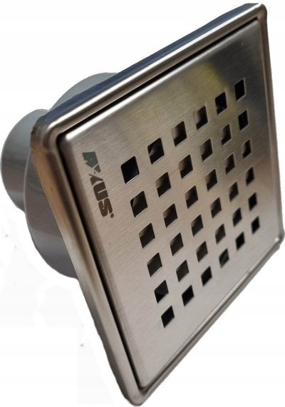 Shkarkues dyshemeje Axus 10x10 cm, trap i thatë, inoks mat, gri