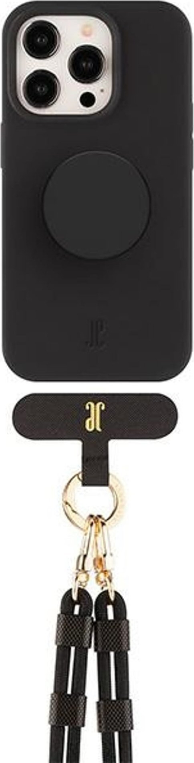 Mbulesë telefoni JE Just Elegance 3n1 PopGrip për iPhone 15 Pro 6.1", TPU, e zezë