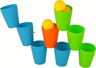 Lojë edukative Cups Puzzle Game 3 in 1, 44 copa, shumëngjyrëshe