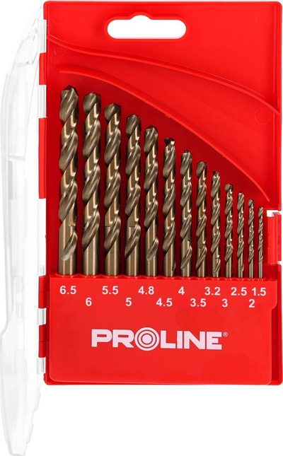 Set stërvitjesh PROLINE 78214, 13 copë, HSS Co, për hekur