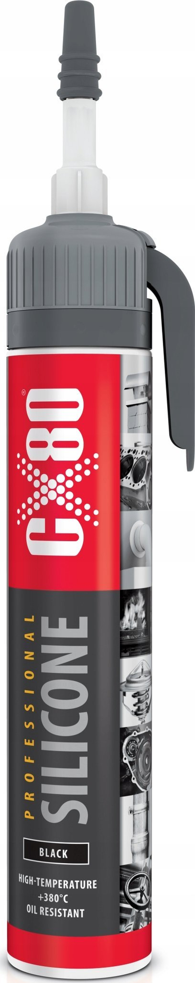 Silikon që s’e ha vaji CX80 Silicone, deri 380°C, 210g, i zi