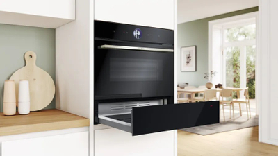 Drawer ngrohës i integruar Bosch BIC7101B1, 60 x 14 cm, Home Connect, i zi