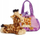 Lodër pelushi Aurora Giraffe in Bag, xhirafë 20.5 cm, set me çantë, vjollcë