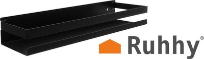 Raft muri për banjo RUHHY, 50 cm, çelik inox, i zi