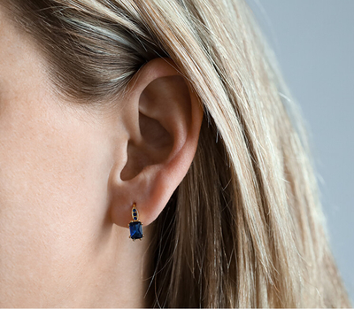 Vathë Charming AGUC3350DB-GOLD, të veshur me ar të verdhë, gur cubic zirconia blu