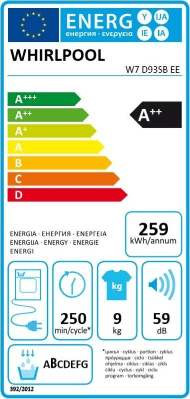 Tharëse rrobash Whirlpool W7 D93SB EE, 9 kg, A+++, gri