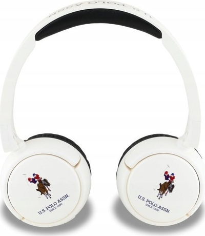 Безжични on-ear слушалки US Polo DH Color Logo, Bluetooth 5.3, 30 часа батерија, бели