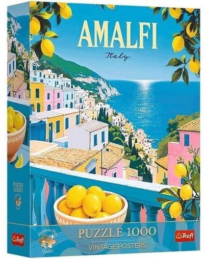 Puzzle Trefl Vintage Posters Amalfi Italy, 1000 copa, Premium Plus Quality, shumëngjyrësh
