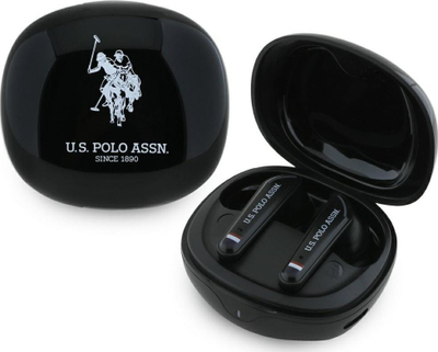 Kufje pa tel US Polo DH Logo, Bluetooth 5.4, kuti karikimi 250 mAh, të zeza