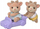 Set lodrash Sylvanian Families Reindeer Twins, figura binjakë dreri me slitë, shumëngjyrësh
