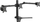 Stativ tavoline për monitorë 650125, për 3 monitorë 17"-27", gas spring, i zi
