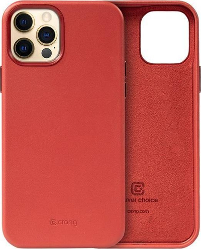 Futrollë Crong Essential Cover, për iPhone 12 Pro Max, lëkurë eko, e kuqe