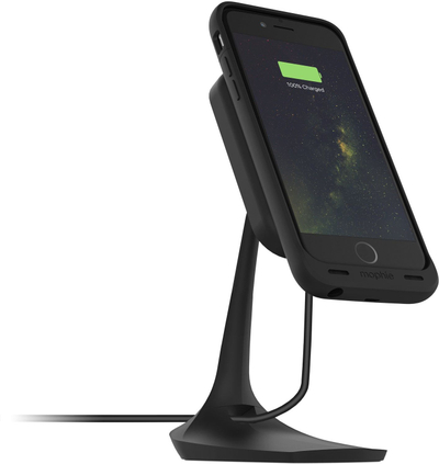 Mbajtës tavoline me karikim wireless Mophie Charge Force Desk Mount, Qi, 1.0A, i zi