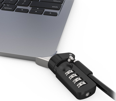 Adapter sigurie Compulocks Ledge për MacBook Air 15" M2 M3, me bravë kombinimi, argjendtë