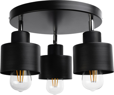 Llambë tavanore Orno LISA, 3x60W, E27, bazë e rrumbullakët, e zezë