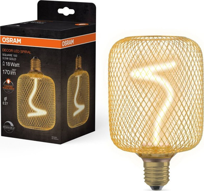 Llambë dekorative OSRAM Decor LED Spiral Filament Square, E27, 3.5W, ari