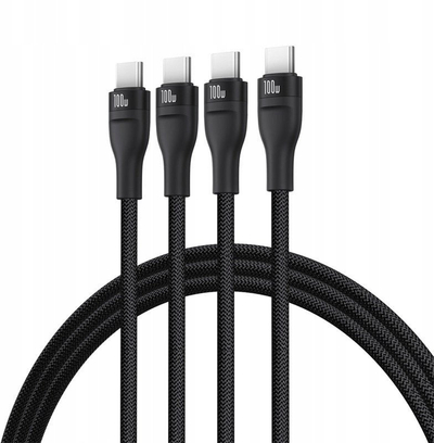 Kabllo USB C Baseus Flash Series 3, 100W, 1.5m, e zezë