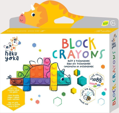 Lapsa ngjyrose Avenir Crayons Blocks Triceratops, blloqe ergonomike, ekologjikë, shumëngjyrëshe