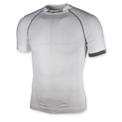Bluzë kompresuese Rogelli Base Layer, me mëngë të shkurtra, për burra, e bardhë