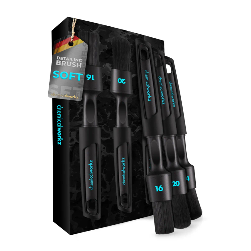 Chemicalworkz black boar betailing brush set - Set brudha detailingu te zeza