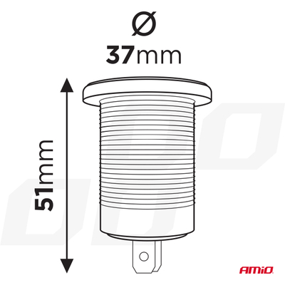 Karikues veture AMiO 02859, 2x dalje USB, Quick Charge 3.0, i kuq