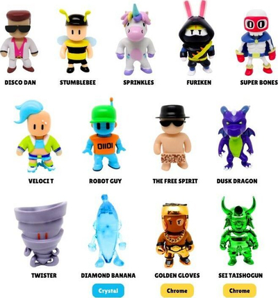 Figura 3D mini Jazwares Stumble Guys Series 2, koleksion, shumëngjyrëshe