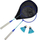 Set badminton Enero 105, 2 raketa metalike, me toptha dhe çantë, blu