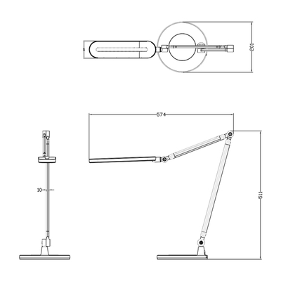 Llambë tavoline Blain Pro (HM4462.02), zezë/ gri