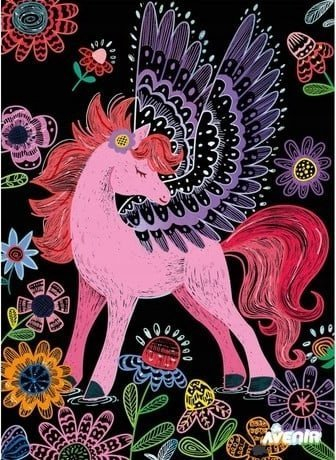 Set arti scratch Avenir Scratch 4 Magic Pegasuses, për fëmijë 3+, pastel