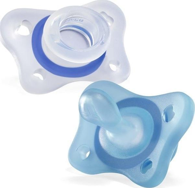 Цуцла за смирување Chicco PhysioForma Mini Soft, силикон, сет 2 парчиња, сина