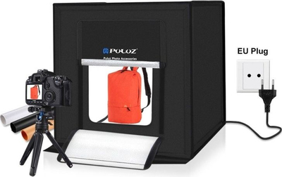 Tendë fotografike Puluz Shadowless Tent 60cm, LED 3380 lumens, e bardhë