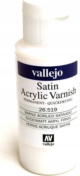 Llak akrilik Vallejo Liquid Varnish, 55ml, përfundim satinë