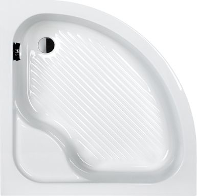 Taban dushi Sanplast Classic BPZS CL 615-010-0820-01-000, gjysmë rrethor 80x80 cm, akrilik, i bardhë