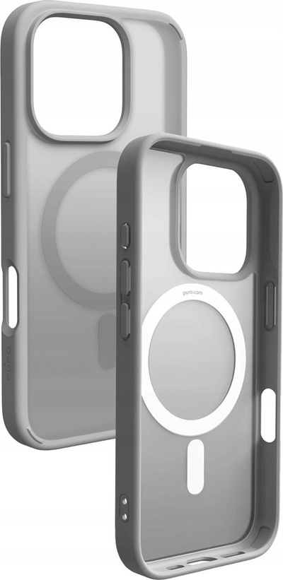 Kapak mbrojtës Puro Protective Cover për iPhone 16 Pro Max, me MagSafe, argjend