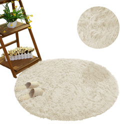 Tapet Tapi Round Shaggy, rreth 120 cm, polyester, krem