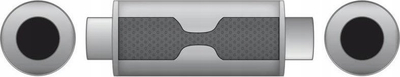 Silenci sportiv RM Sport Center Muffler 57mm 500mm, inox T304, hyrje 57mm
